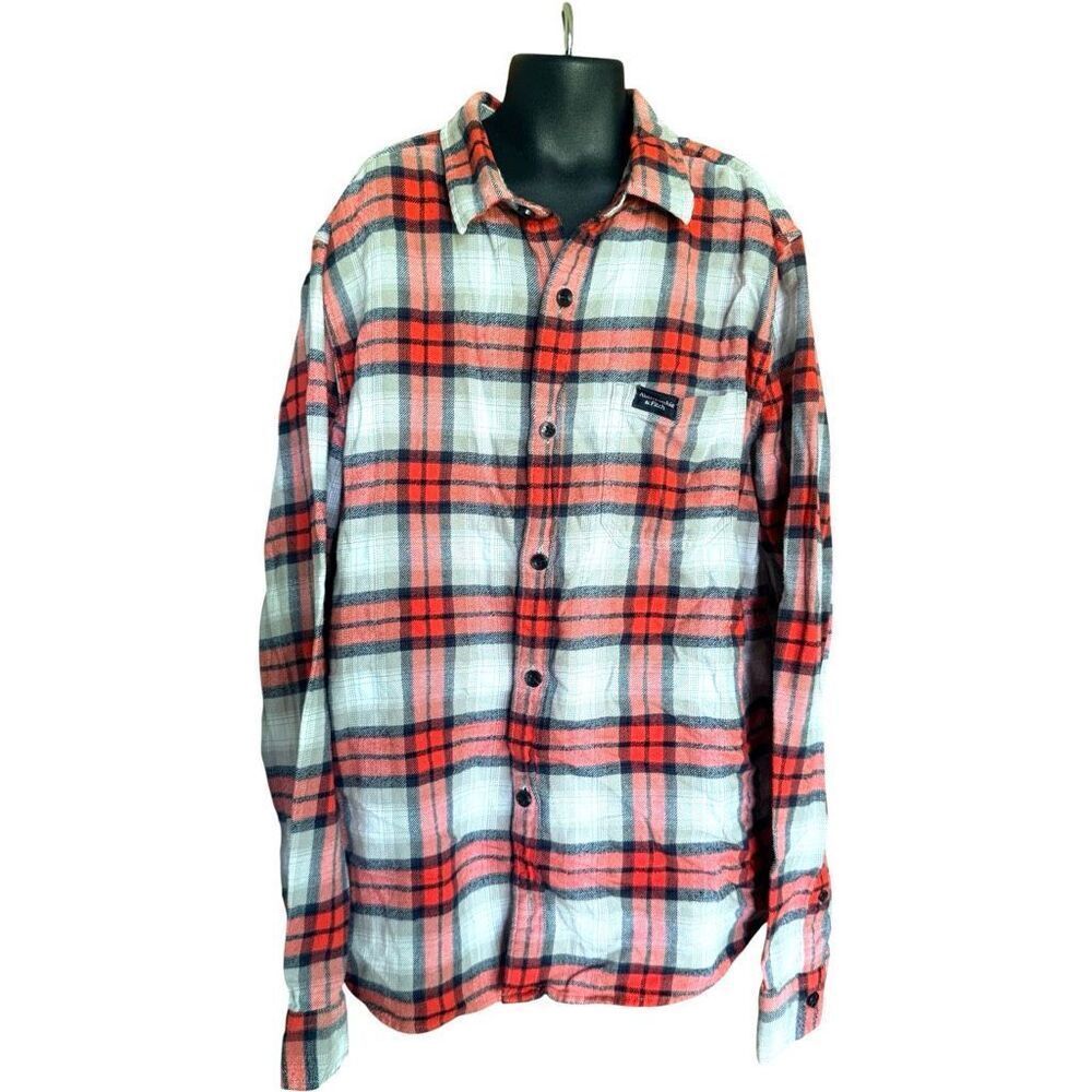 Youth Boys Abercrombie Kids Everyday Plaid Flannel Button Down Shirt - Sz 15/16